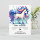 Spaß Editable Horse Geburtstag Einladung (Stehend Vorderseite)