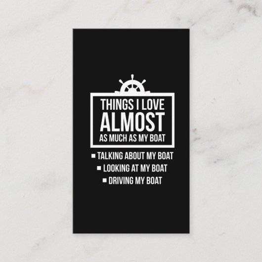 Spaß-Eigner von Funny Boat Visitenkarte (Vorderseite)