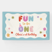 Spaß, eine daisy-bunte 1. Geburtstag Banner (Horizontal)