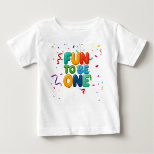 Spaß, Einer zu sein, Bunter Konfetti 1. Geburtstag Baby T-shirt