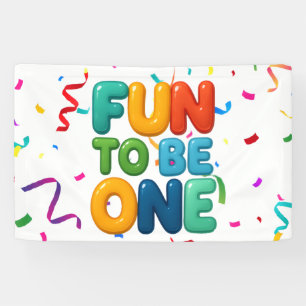 Spaß, Einer zu sein, Bunter Konfetti 1. Geburtstag Banner