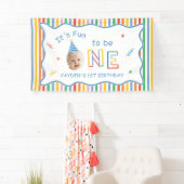 Spaß, einer zu sein Retro-farbiger Junge 1. Geburt Banner (Insitu)