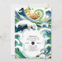 Spaß einfach blauer Ozean Waves Geburtstag