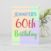 Spaß, einfache "60. Geburtstag" Einladung zum Gebu (Stehend Vorderseite)