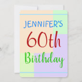 Spaß, einfache "60. Geburtstag" Einladung zum Gebu (Vorderseite)