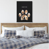 Spaß Einfache Paw Print Custom Pet Foto Collage Leinwanddruck (Insitu (Schlafzimmer))