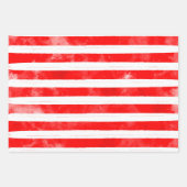 Spaß Einfache Weihnachten Roter Streifen Wasserfar Geschenkpapier Set (Vorderseite)