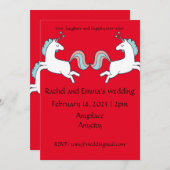Spaß Einhorn Hochzeitseinladung. Personalisierbar Einladung (Vorne/Hinten)