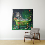 Spaß Einhorn Zebra in einer Badewanne Wandteppich (Beispiel)