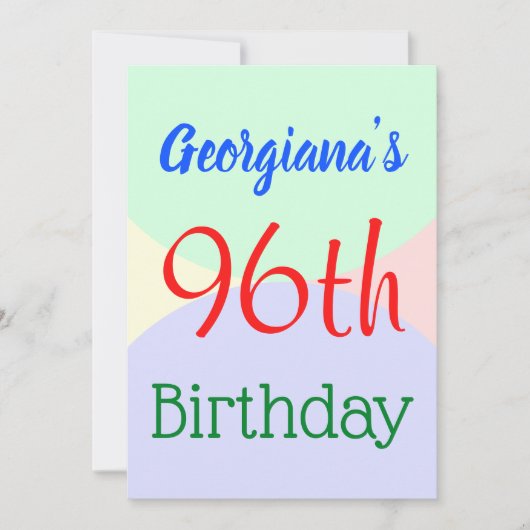 Spaß, Einladung zum 96. Geburtstag (Vorderseite)