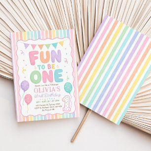 Spaß, Eins zu sein: Pastell-Regenbogenstreifen 1. Einladung
