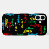 Spaß Einzigartige Wiederholungsnamen auf schwarz, Case-Mate iPhone Hülle (Rückseite (Horizontal))