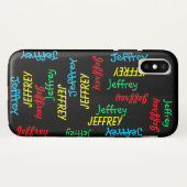 Spaß Einzigartige Wiederholungsnamen auf schwarz, Case-Mate iPhone Hülle (Rückseite (Horizontal))