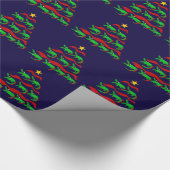 Spaß-einzigartiger Alligatorkunst-Weihnachtsbaum Geschenkpapier (Ecke)