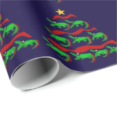 Spaß-einzigartiger Alligatorkunst-Weihnachtsbaum Geschenkpapier (Rolleneckpunkt)