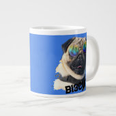 Spaß Einzigartiger Mops Sonnenbrille Dog Vater Lov Jumbo-Tasse (Vorderseite Rechts)