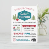 Spaß Einzigartiger Personalisierter Campenname Geb Einladung (Stehend Vorderseite)