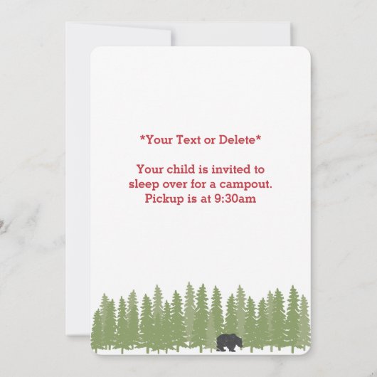 Spaß Einzigartiger Personalisierter Campenname Geb Einladung (Rückseite)