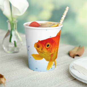 Spaß Einzigartiges Goldfish Fisch-Wasser Pappbecher