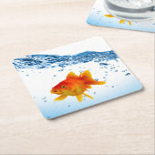 Spaß Einzigartiges Goldfish Fisch-Wasser Rechteckiger Pappuntersetzer (angewinkelt)