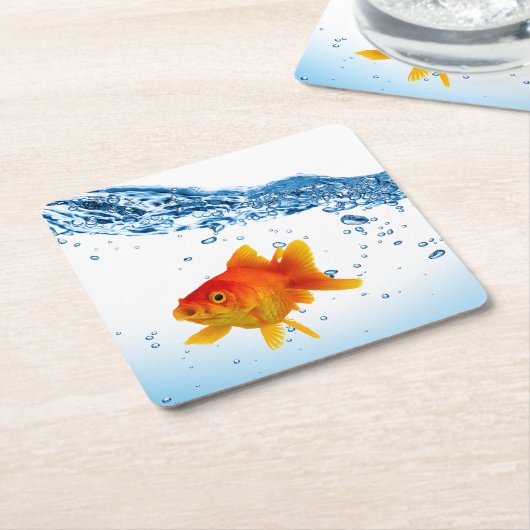 Spaß Einzigartiges Goldfish Fisch-Wasser Rechteckiger Pappuntersetzer (angewinkelt)