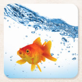 Spaß Einzigartiges Goldfish Fisch-Wasser Rechteckiger Pappuntersetzer (Vorderseite)