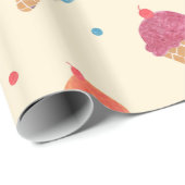 Spaß-Eiscreme-Muster Geschenkpapier (Rolleneckpunkt)