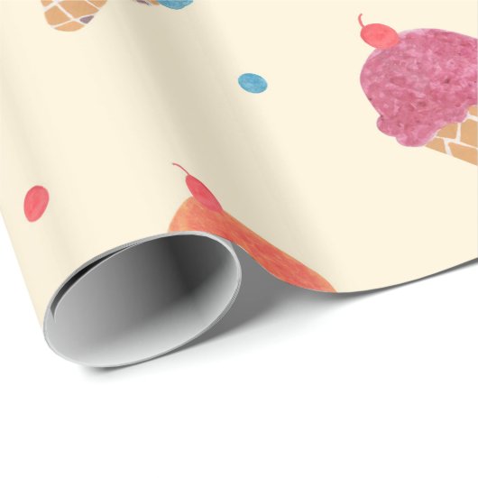 Spaß-Eiscreme-Muster Geschenkpapier (Rolleneckpunkt)