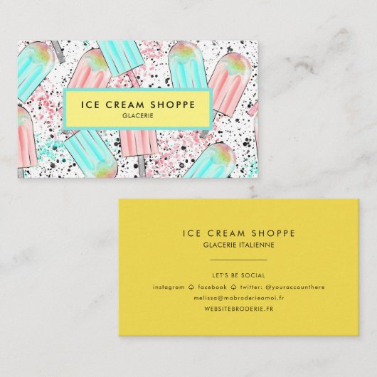 Spaß-Eiscreme-Muster-Muster Visitenkarte (Vorne/Hinten)