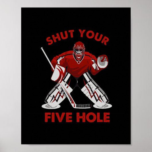 Spaß Eishockey - Halt deine fünf Loch Poster (Vorne)