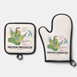 Spaß Eiweißproduzent Biologie Proteinsynthese Ofenhandschuh & Topflappen-Set