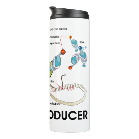 Spaß Eiweißproduzent Biologie Proteinsynthese Thermosbecher (Nach rechts gedreht)