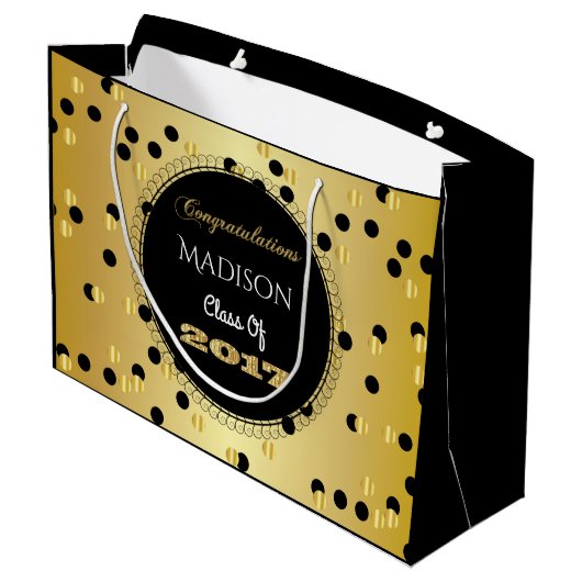 Spaß & Elegant 2017 Abschluss Große Geschenktüte (Rückseite Schrägansicht)