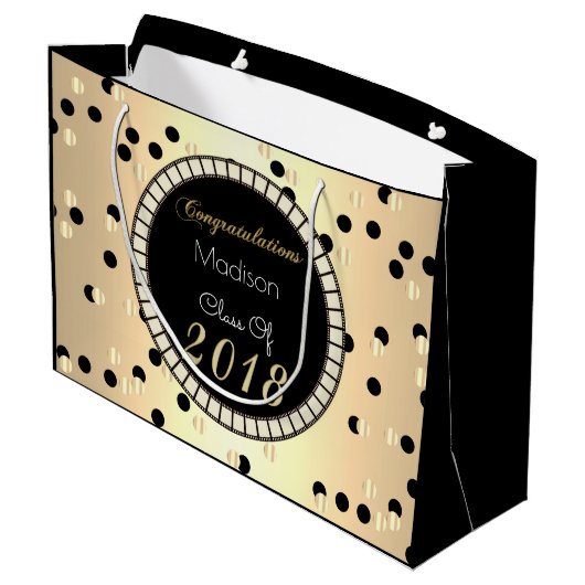 Spaß & Elegant 2018 Abschluss Große Geschenktüte (Rückseite Schrägansicht)