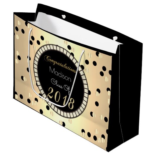 Spaß & Elegant 2018 Abschluss Große Geschenktüte (Vorderseite Schrägansicht)