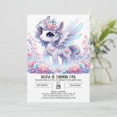 Spaß Elegant Einhorn Einladung (Stehend Vorderseite)