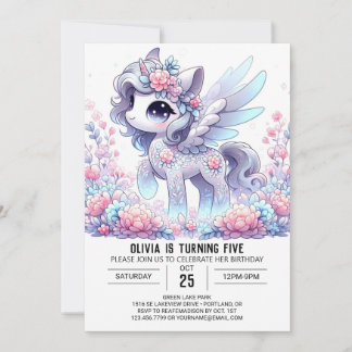 Spaß Elegant Einhorn Einladung