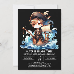 Spaß Elegant Pirate Geburtstag Einladung