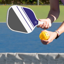 Spaß Elegante dunkelgraue, weiße Diagonalstreifen Pickleball Schläger