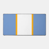 Spaß Elegante hellblaue, gelbe Streifen Schreibtischunterlage (Vorderseite)