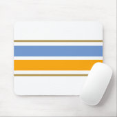 Spaß Elegante hellblaue, gelbe, weiße Streifen Mousepad (Mit Mouse)
