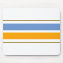 Spaß Elegante hellblaue, gelbe, weiße Streifen Mousepad