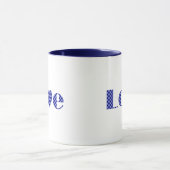 Spaß, elegante LIEBE und Herz in blauer Kreuzung K Tasse (Zentrum)
