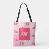 Spaß Elegante Mit Monogramm Soft Rose Rosa Rot Tasche (Rückseite)