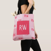Spaß Elegante Mit Monogramm Soft Rose Rosa Rot Tasche (Von Nahem)