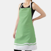 Spaß Elegante Sage Green White Hem Racing Streifen Schürze (InSitu)