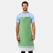 Spaß Elegante Sage Green White Hem Racing Streifen Schürze (Getragen)