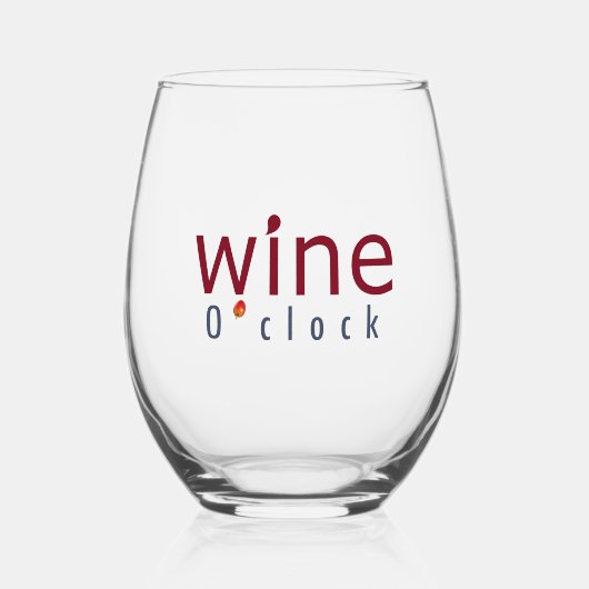 Spaß Elegante "Wine O'clock" Weinkultur und Erde Weinglas Ohne Stiel (Vorderseite)