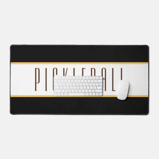Spaß Eleganter Schwarz-weißer Streifen PICKLEBALL Schreibtischunterlage (Tastatur & Maus)