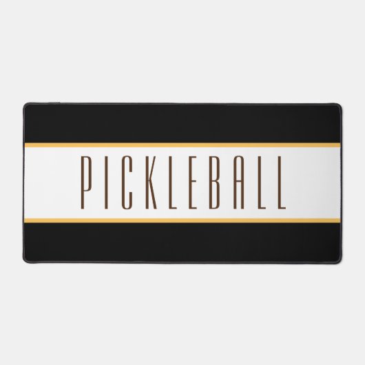 Spaß Eleganter Schwarz-weißer Streifen PICKLEBALL  Schreibtischunterlage (Vorderseite)